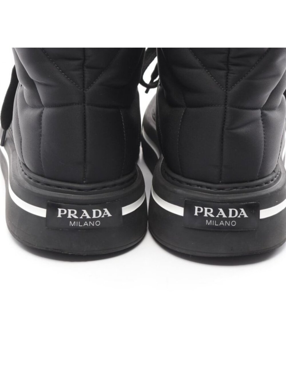 Prada Sneakers Re-Nylon Macro High Top Nylon Leather Cut - Picture 11 of 11